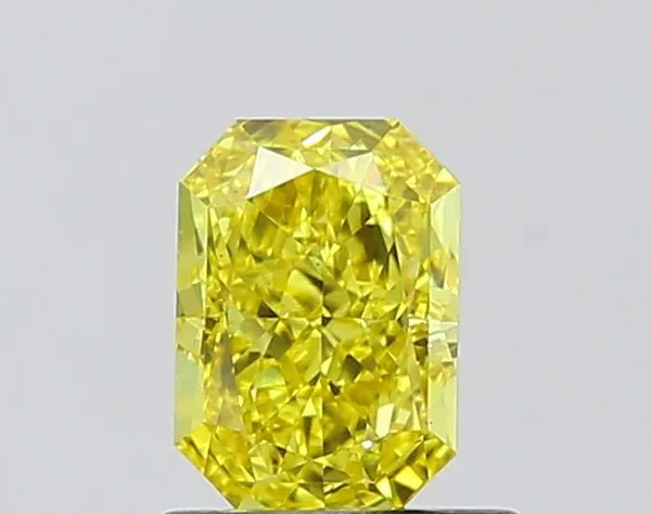 0.96ct RADIANT Fancy Vivid Yellow VS1 Coloured Lab diamond