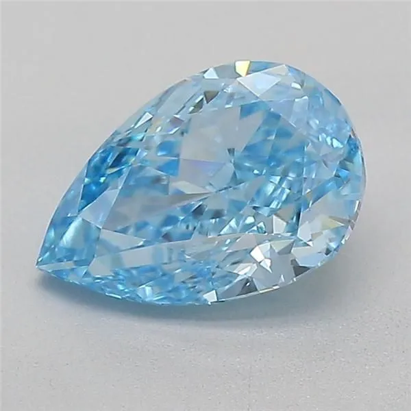 0.83ct PEAR Fancy Vivid Blue VVS2 Coloured Lab diamond