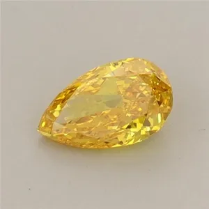 0.46ct PEAR Fancy Vivid Yellow VS2 Coloured Lab diamond