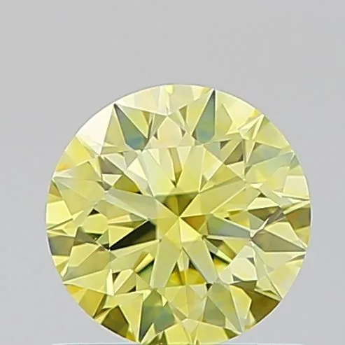 0.72ct ROUND Fancy Intense Yellow VS1 Coloured Lab diamond