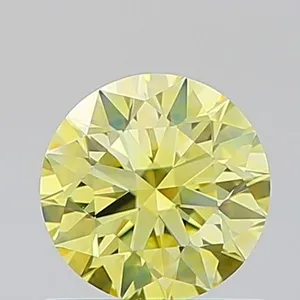 0.72ct ROUND Fancy Intense Yellow VS1 Coloured Lab diamond