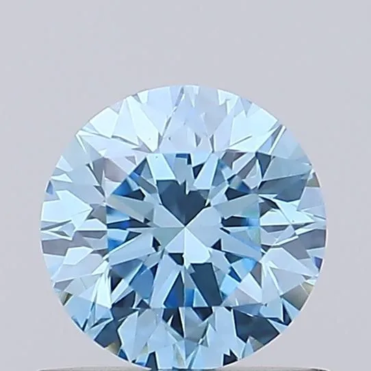 0.61ct ROUND Fancy Vivid Blue VS1 Coloured Lab diamond