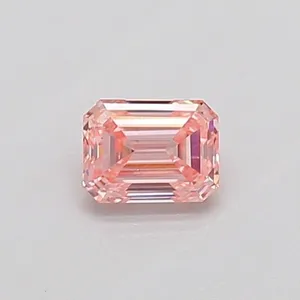 0.3ct EMERALD Fancy Intense Pink VS1 Coloured Lab diamond