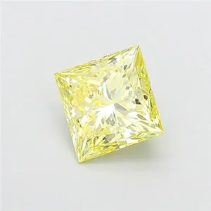 3.03ct PRINCESS Fancy Intense Yellow VVS2 Coloured Lab diamond