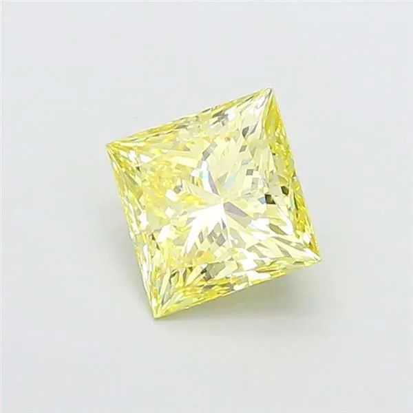 3.03ct PRINCESS Fancy Intense Yellow VVS2 Coloured Lab diamond