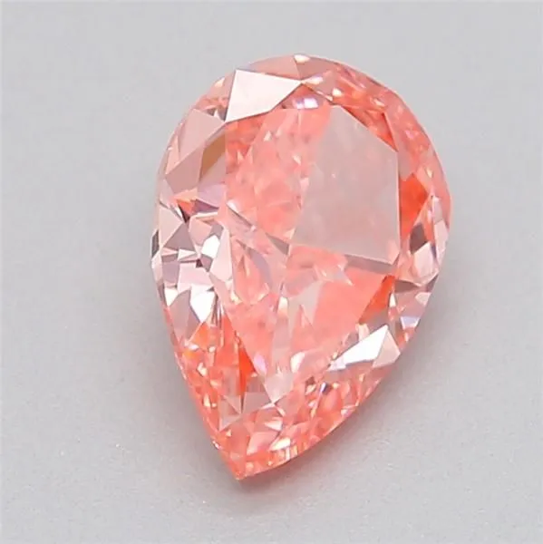 0.53ct PEAR Fancy Vivid Pink VVS2 Coloured Lab diamond