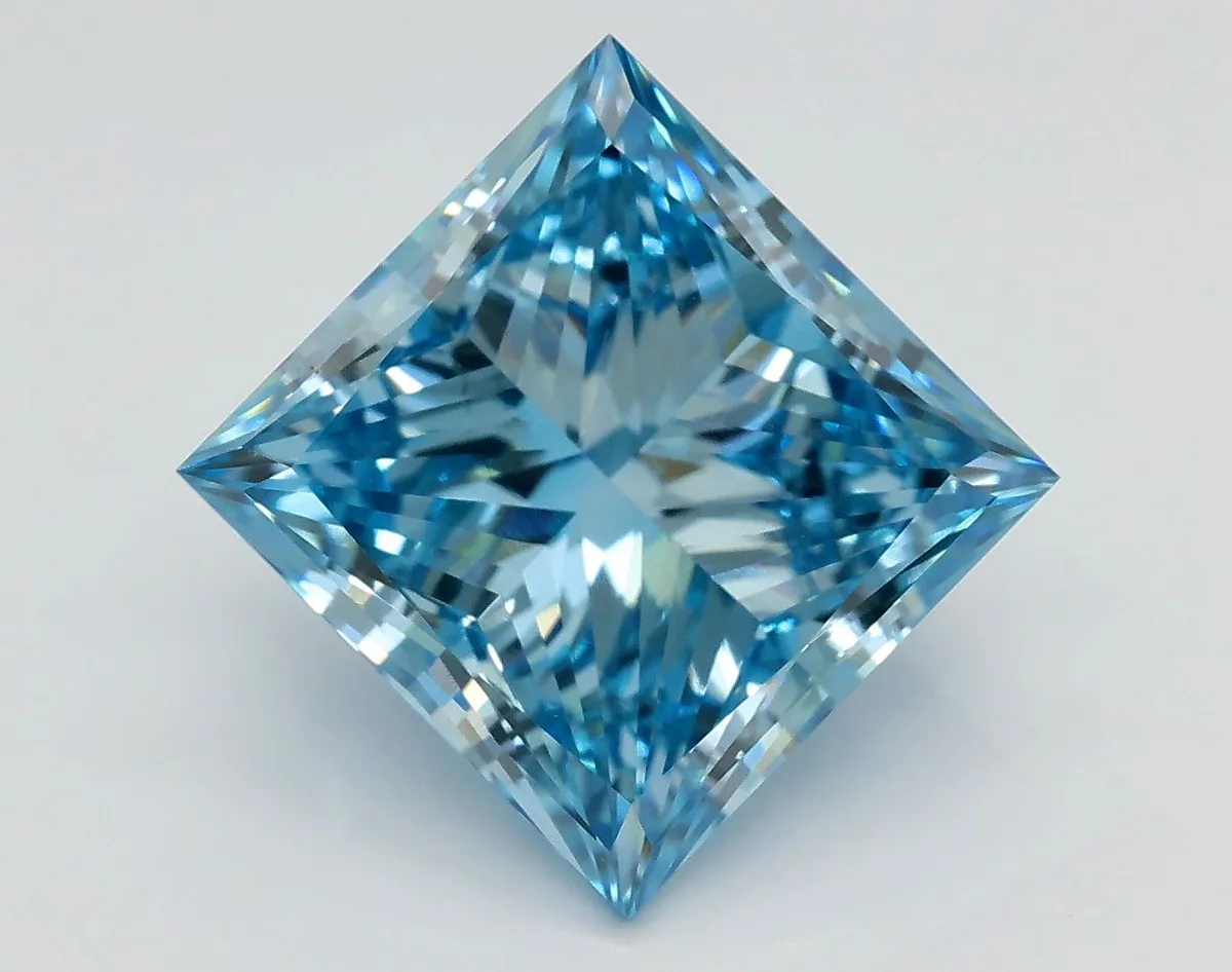 5.00ct PRINCESS Fancy Vivid Blue VS2 Coloured Lab diamond
