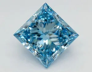 5ct PRINCESS Fancy Vivid Blue VS2 Coloured Lab diamond