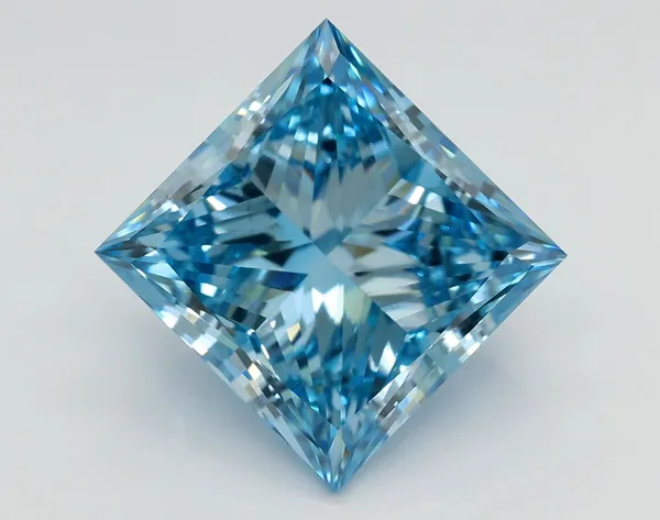 5ct PRINCESS Fancy Vivid Blue VS2 Coloured Lab diamond