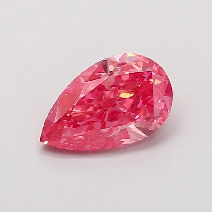 0.91ct PEAR Fancy Vivid Pink VS2 Coloured Lab diamond