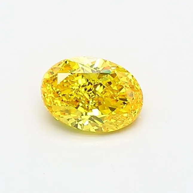 0.49ct OVAL Fancy Vivid Yellow VS1 Coloured Lab diamond
