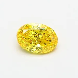 0.49ct OVAL Fancy Vivid Yellow VS1 Coloured Lab diamond