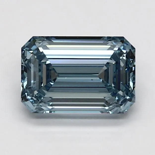 1.63ct EMERALD Fancy Intense Blue VVS2 Coloured Lab diamond