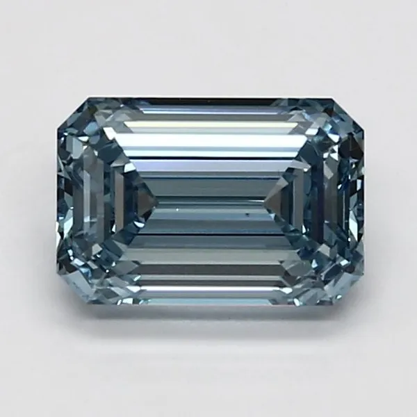 1.63ct EMERALD Fancy Intense Blue VVS2 Coloured Lab diamond