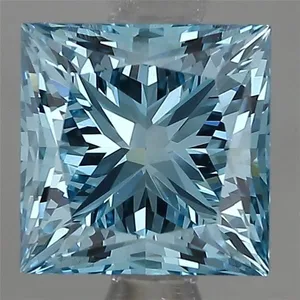 1.53ct PRINCESS Fancy Vivid Blue VVS2 Coloured Lab diamond