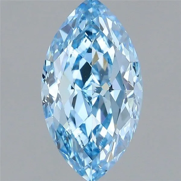 1ct MARQUISE Fancy Vivid Blue VVS2 Coloured Lab diamond
