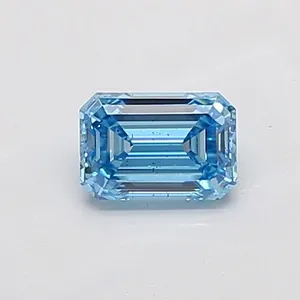 1.01ct EMERALD Fancy Vivid Blue SI1 Coloured Lab diamond