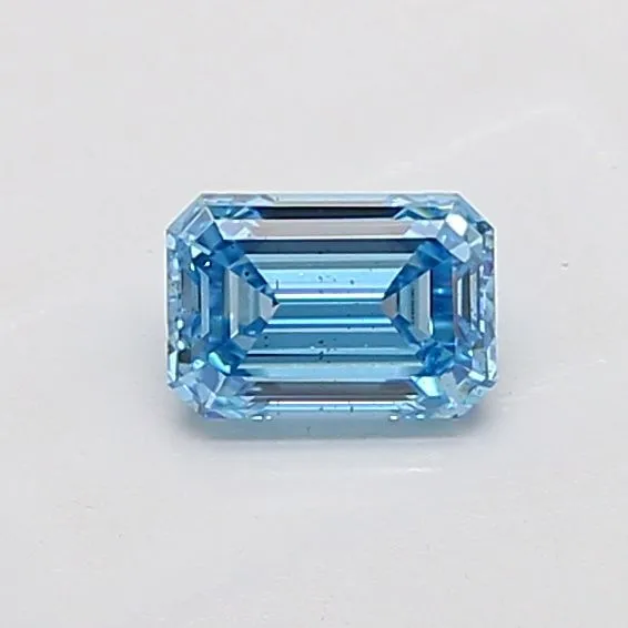 1.01ct EMERALD Fancy Vivid Blue SI1 Coloured Lab diamond
