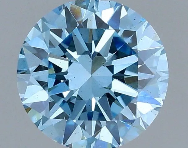0.53ct ROUND Fancy Vivid Blue SI1 Coloured Lab diamond