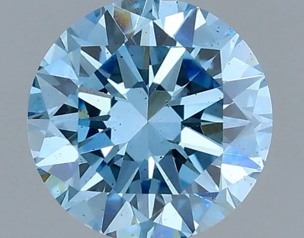 0.53ct ROUND Fancy Vivid Blue SI1 Coloured Lab diamond