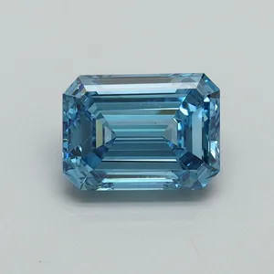1.15ct EMERALD Fancy Vivid Blue VS2 Coloured Lab diamond