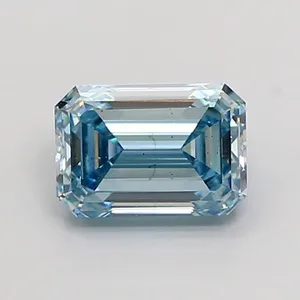 1.53ct EMERALD Fancy Intense Blue SI1 Coloured Lab diamond