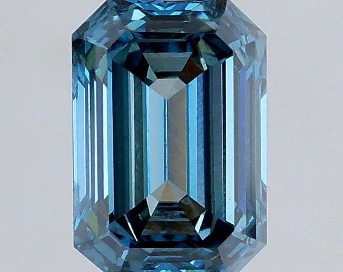 0.56ct EMERALD Fancy Vivid Blue VS1 Coloured Lab diamond