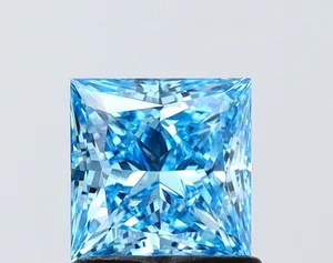 1.1ct PRINCESS Fancy Vivid Blue VS1 Coloured Lab diamond