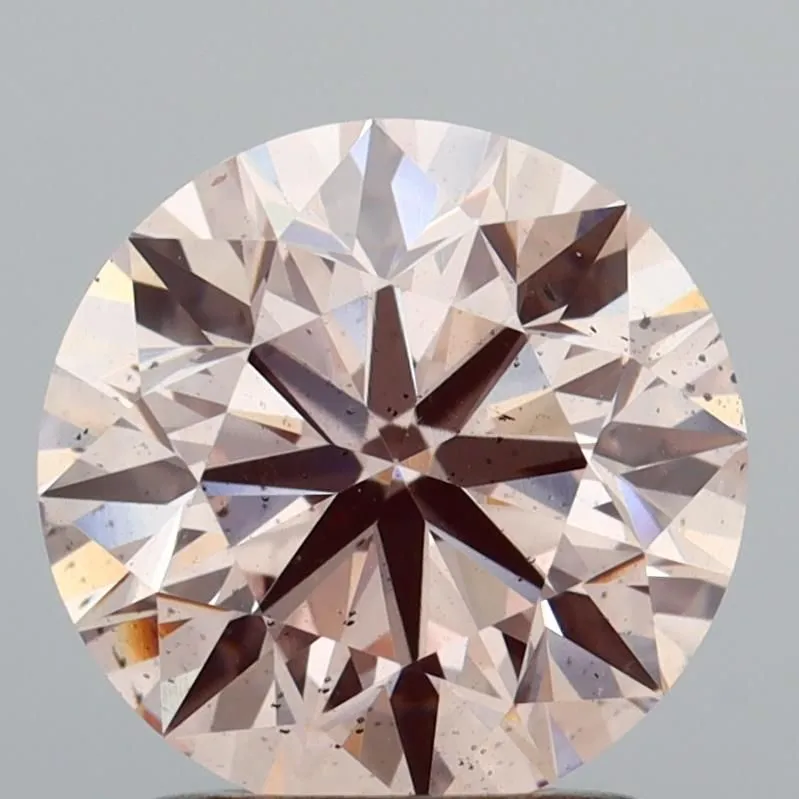 0.65ct ROUND Fancy Vivid Pink VS2 Coloured Lab diamond