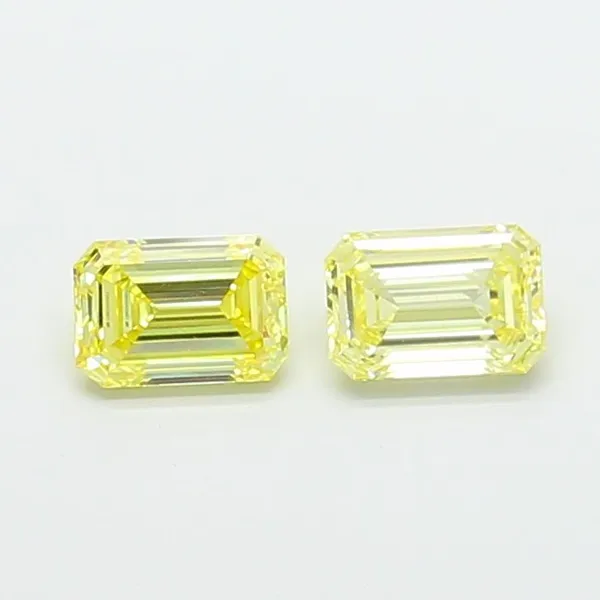 1.03ct EMERALD Fancy Yellow VS2 Coloured Lab diamond