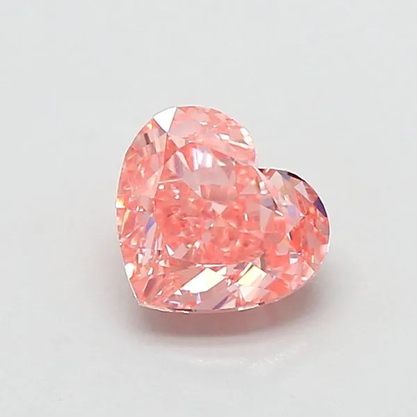 1.28ct HEART Fancy Vivid Pink VVS2 Coloured Lab diamond