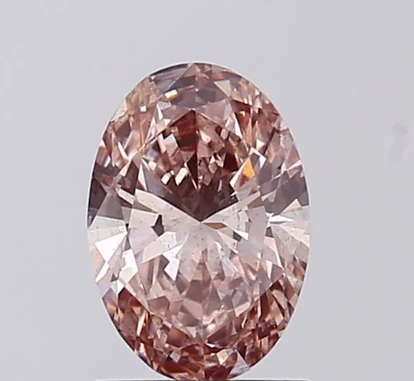 1ct OVAL Fancy Intense Brown Pink SI1 Coloured Lab diamond