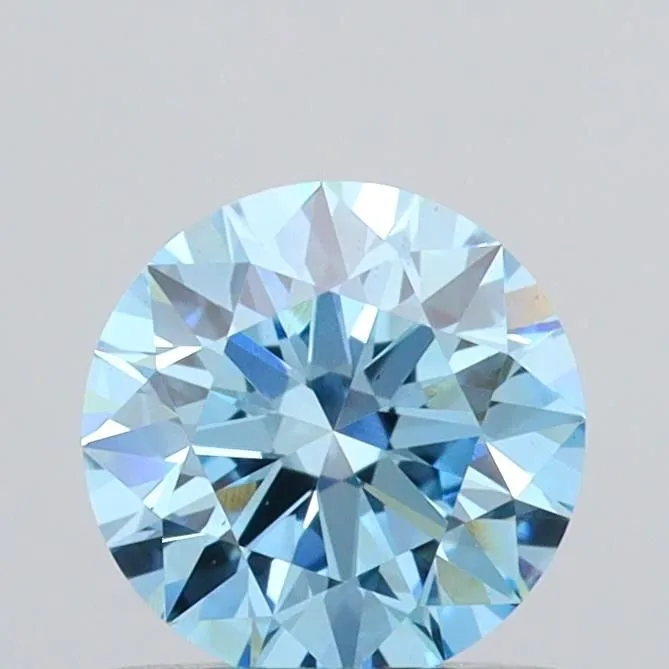 0.72ct ROUND Fancy Vivid Blue VS1 Coloured Lab diamond