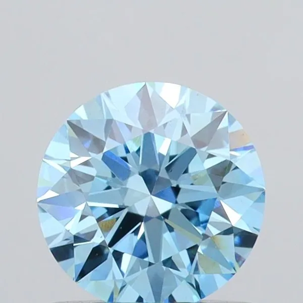 0.72ct ROUND Fancy Vivid Blue VS1 Coloured Lab diamond