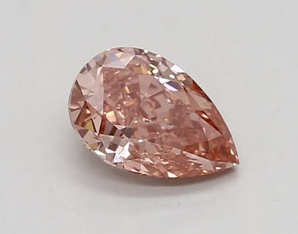 0.65ct PEAR Fancy Vivid Pink VVS2 Coloured Lab diamond