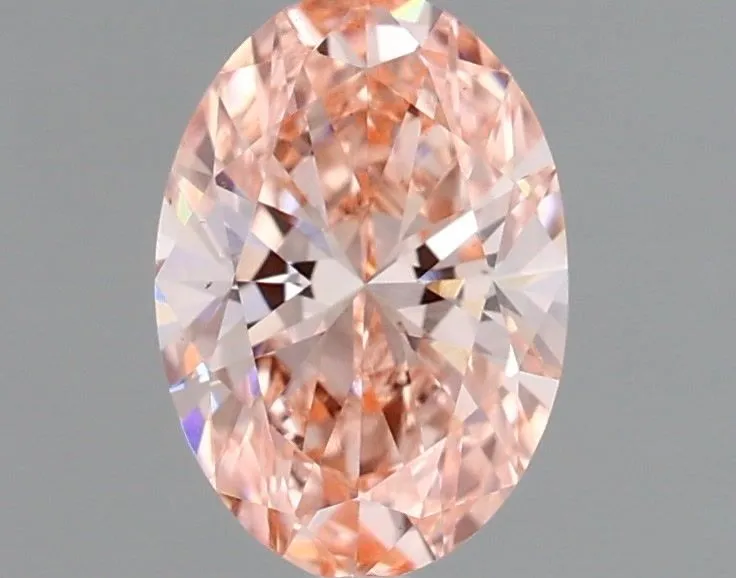 0.98ct OVAL Fancy Vivid Pink VVS2 Coloured Lab diamond