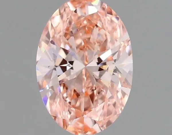 0.98ct OVAL Fancy Vivid Pink VVS2 Coloured Lab diamond