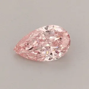 0.4ct PEAR Fancy Vivid Pink VS1 Coloured Lab diamond