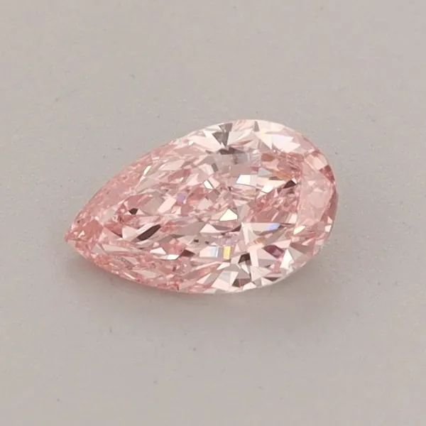 0.4ct PEAR Fancy Vivid Pink VS1 Coloured Lab diamond