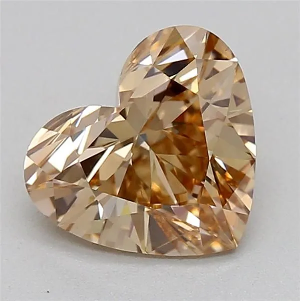 1ct HEART Fancy Light Brown Yellow VVS2 Coloured Lab diamond