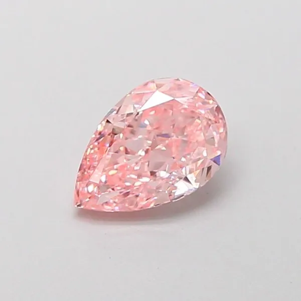 0.66ct PEAR Fancy Vivid Pink VVS2 Coloured Lab diamond