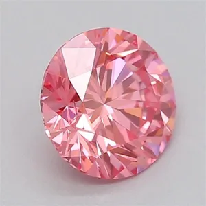 0.59ct ROUND Fancy Vivid Pink SI1 Coloured Lab diamond