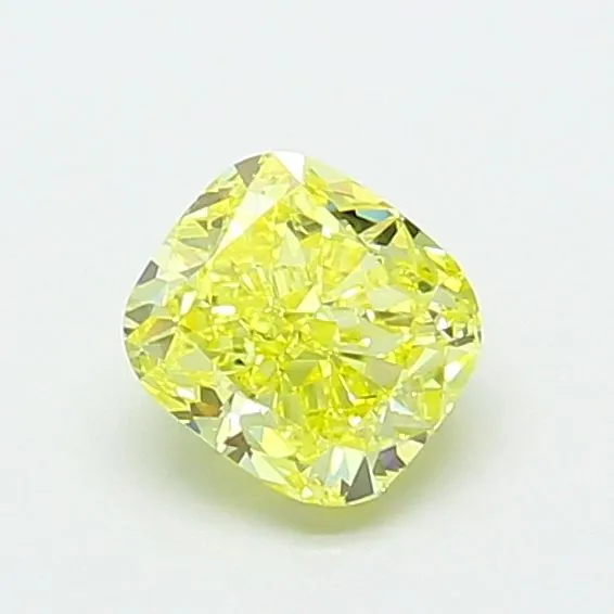 0.89ct CUSHION Fancy Intense Yellow VVS2 Coloured Lab diamond