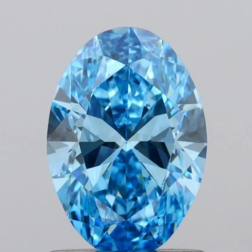 1.00ct OVAL Fancy Vivid Blue VS1 Coloured Lab diamond