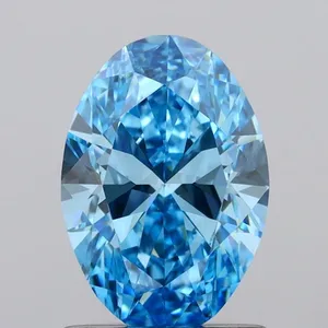1ct OVAL Fancy Vivid Blue VS1 Coloured Lab diamond