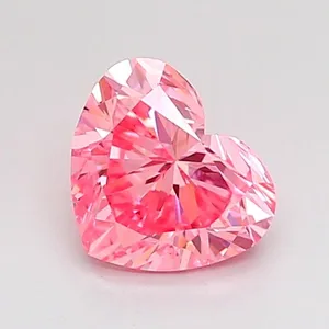 0.85ct HEART Fancy Vivid Pink VS1 Coloured Lab diamond