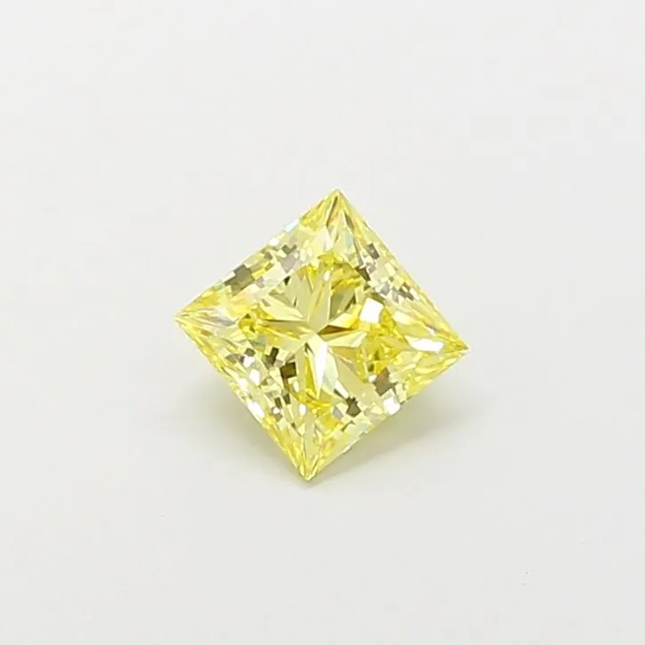 1.00ct PRINCESS Fancy Intense Yellow VS1 Coloured Lab diamond