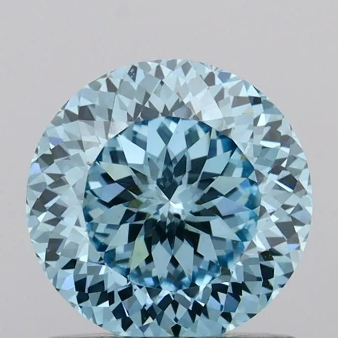 1.01ct ROUND Fancy Vivid Blue VVS2 Coloured Lab diamond