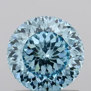 1.01ct ROUND Fancy Vivid Blue VVS2 Coloured Lab diamond