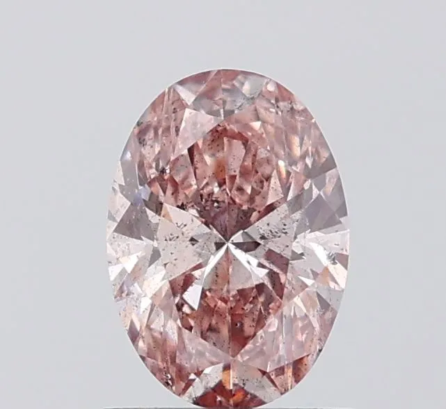 1.00ct OVAL Fancy Intense Brown Pink I1 Coloured Lab diamond
